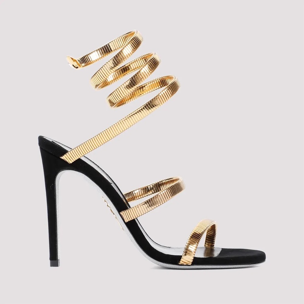 Rene Caovilla 105MM Juniper Metallic Sandals | Size 37.5